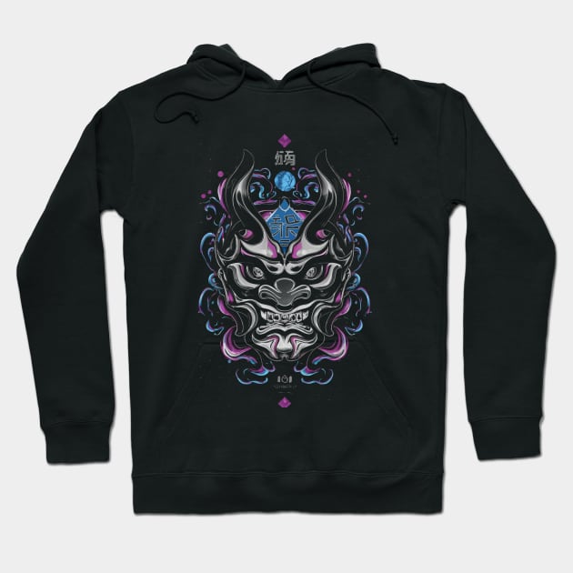 Oni mask Hoodie by Ridzdesign